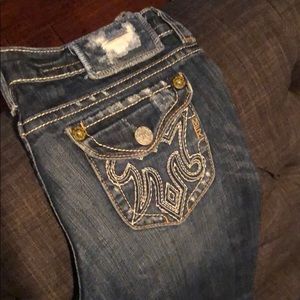 MEK Women’s Dark Blue Wide Leg Jeans